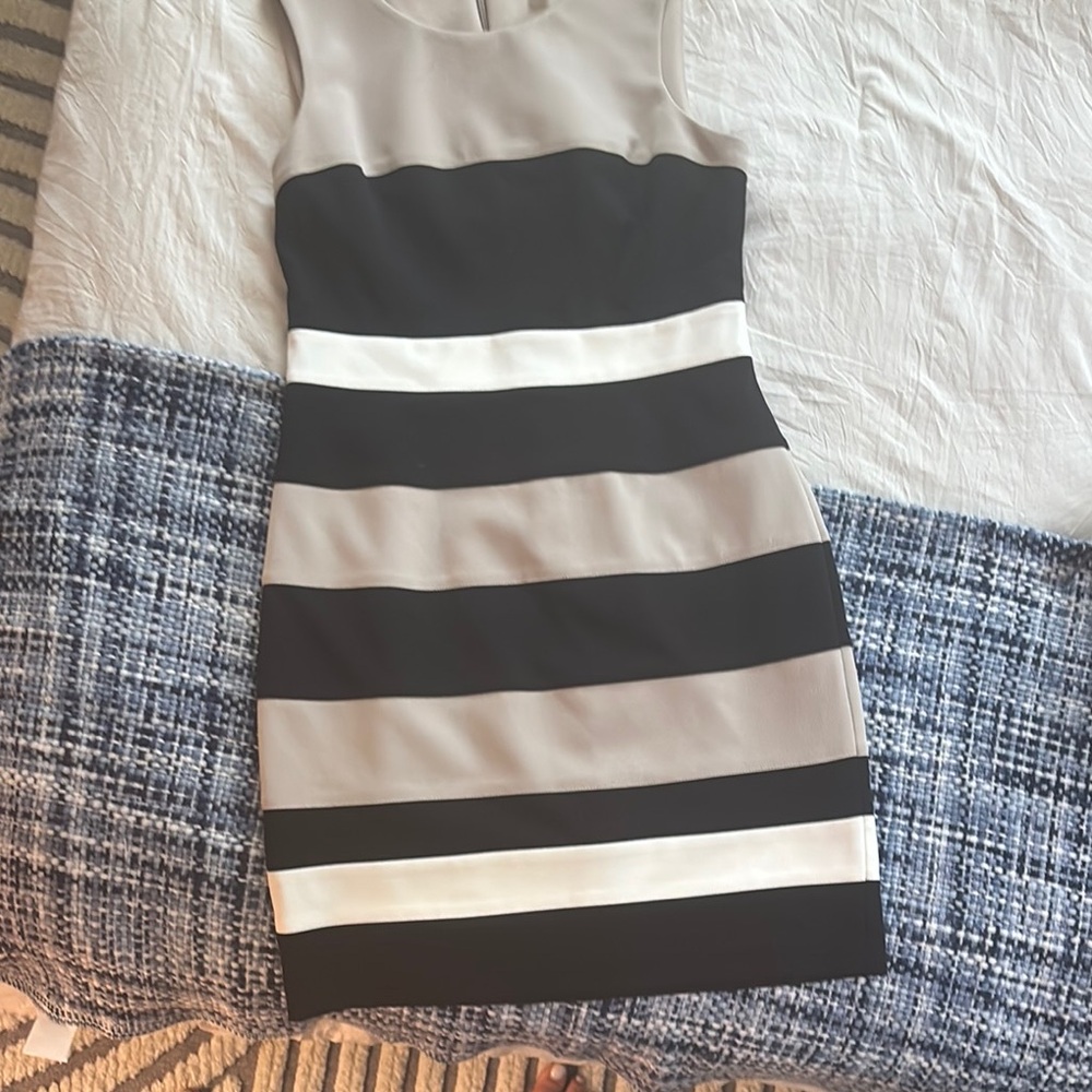 Tommy Hilfiger Black and White Striped Mini Dress